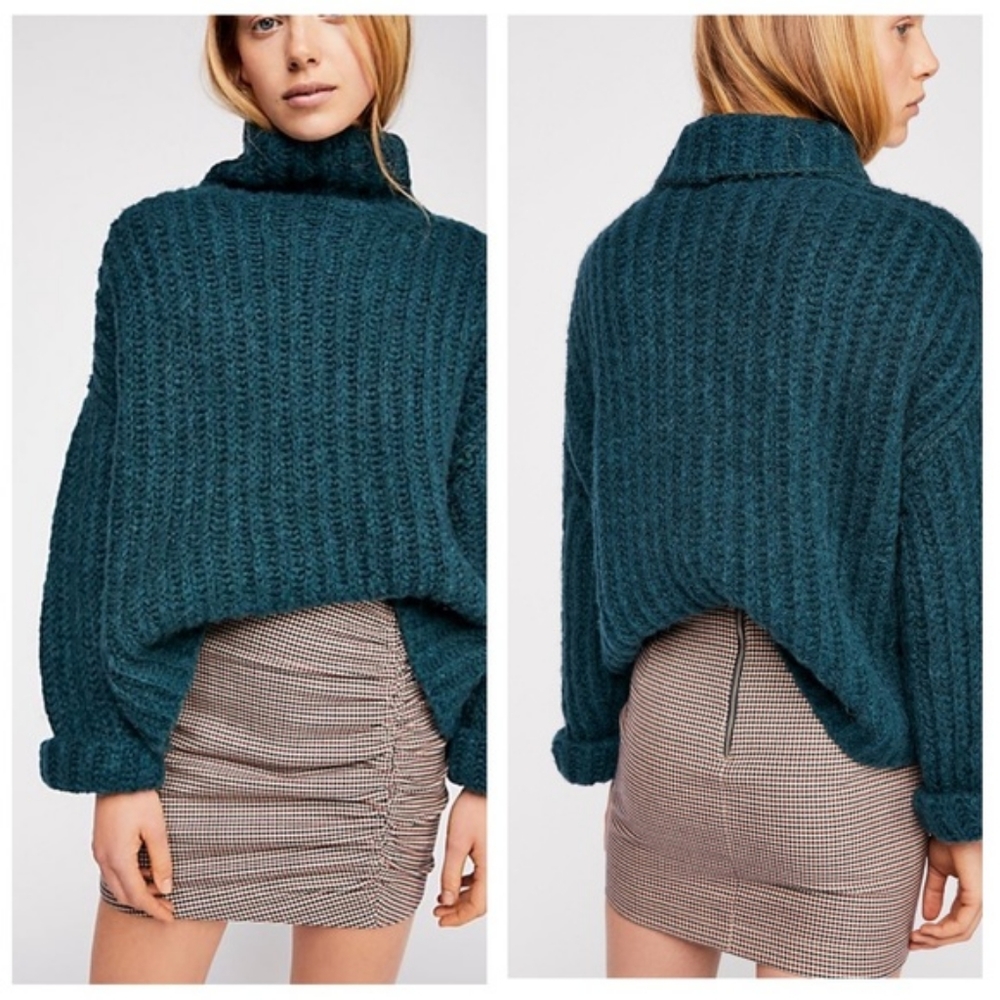 NWT FREE PEOPLE ONLY FOREVER HOUNDSTOOTH RUCHED MINI SKIRT SZ 4